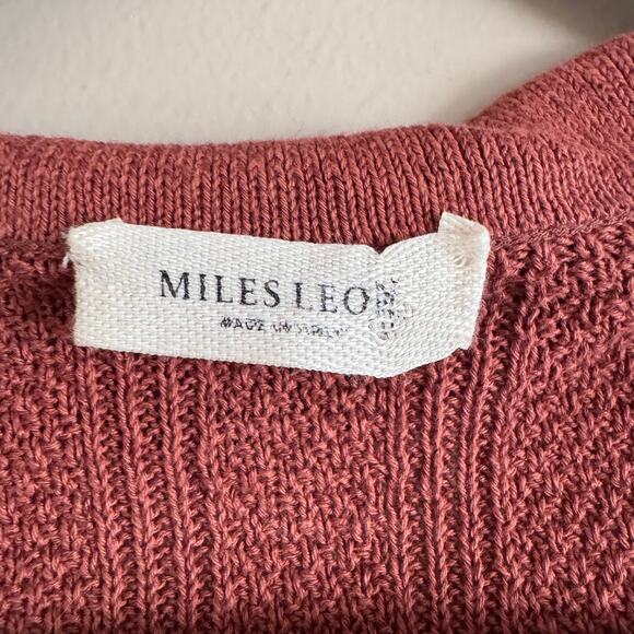 Miles Leon Linen Cotton Short Sleeve Fabien Knit Polo Made In Italy Medium $365 - Picture 2 of 5